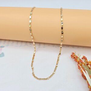 Rose Gold Flat Link Chain Necklace – 45+5cm / 17.7+2 Inch Adjustable, XPNL0021